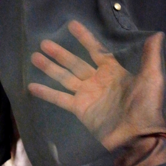 🙋A.N.A. sheer black blouse, button down front design S XL good condition - Picture 7 of 10